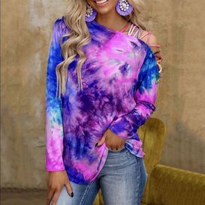 Multicolored Tie Dye Strappy One Off Shoulder Top